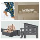 Kingston Slumber Bunk Bed Triple Wooden Single Over Double Beds for Kids, Solid Pine Wood, Convertible Design, Grey - RnR Galore