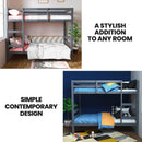 KINGSTON SLUMBER Single Bunk Bed Frame, Solid Pine 2 - in - 1 Modular Design, Converts to 2 Single Beds, For Kids, Grey - RnR Galore