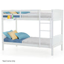 Kingston Slumber Single Bunk Bed Frame Solid Pine Wood Timber, Modular Design, White - RnR Galore