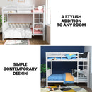 Kingston Slumber Single Bunk Bed Frame Solid Pine Wood Timber, Modular Design, White - RnR Galore