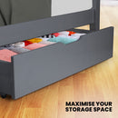 Kingston Slumber Trundle Storage Under Bunk Bed Drawers, 2 Pieces, Grey - RnR Galore
