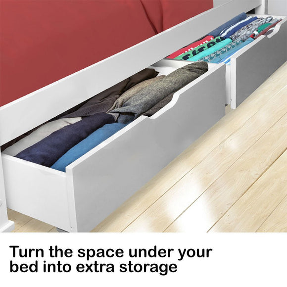 Kingston Slumber Trundle Under Bed Storage Drawers, 2 Pieces, White - RnR Galore