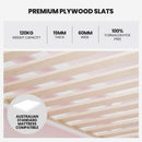 Kingston Slumber Wooden Kids Single Loft Bed Frame - Hiding Space Underneath with Interchangeable Pink and Blue Curtains - RnR Galore