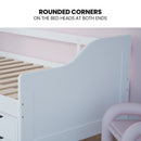 Kingston Slumber Wooden Single Sofa Bed Frame with Storage Drawers - White - RnR Galore