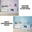 Kingston Slumber Wooden Single Sofa Bed Frame with Storage Drawers - White - RnR Galore