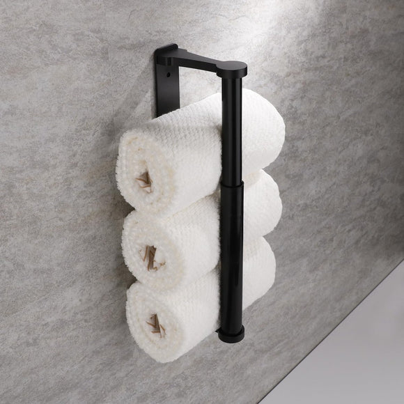 Kitchen Paper Holder Under Cabinet Screw Wall Mount Adhesive Paper Towel Holder Rectangle Black - RnR Galore