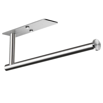 Kitchen Paper Holder Under Cabinet Wall Mount Adhesive Paper Towel Holder Rectangle Silver - RnR Galore