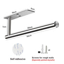 Kitchen Paper Holder Under Cabinet Wall Mount Adhesive Paper Towel Holder Rectangle Silver - RnR Galore