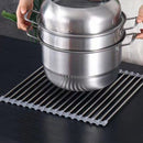 Kitchen Roll - Up Dish Drying Rack Foldable Drainer Over Sink 304 - Stainless Steel(Large:47*37cm) - RnR Galore