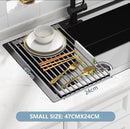 Kitchen Roll - Up Dish Drying Rack Foldable Drainer Over Sink 304 - Stainless Steel(Small:47*24cm) - RnR Galore