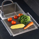Kitchen Roll - Up Dish Drying Rack Foldable Drainer Over Sink 304 - Stainless Steel(Small:47*24cm) - RnR Galore