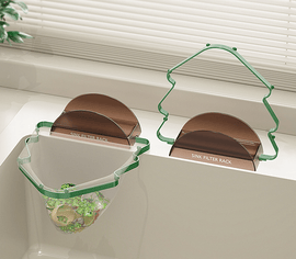Kitchen Sink Filter Rack with 100 12cm*15cm Mesh Bags, Foldable Food Waste Strainer, Multi - functional Drain Basket（green） - RnR Galore
