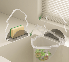 Kitchen Sink Filter Rack with 100 12cm*15cm Mesh Bags, Foldable Food Waste Strainer, Multi - functional Drain Basket（white） - RnR Galore
