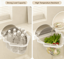 Kitchen Sink Filter Rack with 100 12cm*15cm Mesh Bags, Foldable Food Waste Strainer, Multi - functional Drain Basket（yellow） - RnR Galore