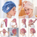 Ladies' Soft Quick - Dry Shower Cap Towel - Delicate Embroidery, Essential for a Refreshing Bath（light blue） - RnR Galore