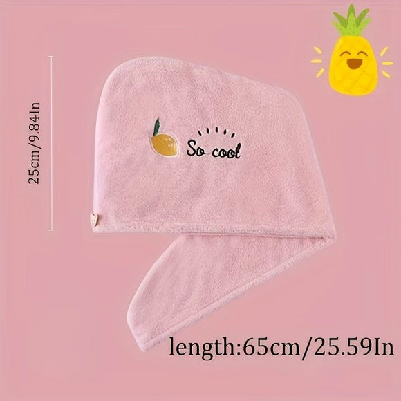 Ladies' Soft Quick - Dry Shower Cap Towel - Delicate Embroidery, Essential for a Refreshing Bath（yellow） - RnR Galore