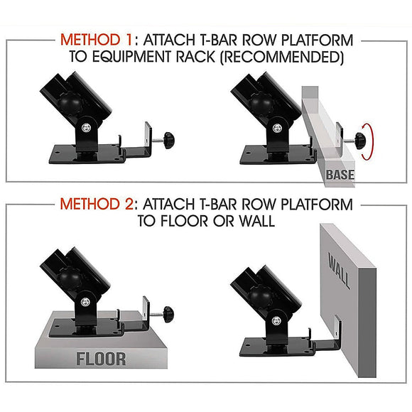 Landmine T Bar Row Platform 360 Degree Swivel for 1 & 2 Inch Bars Olympic - RnR Galore