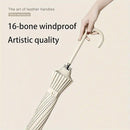 Large 16 Bone Automatic Umbrella Unisex Long Handle Dual Use Rain Sun Umbrella - Green - RnR Galore