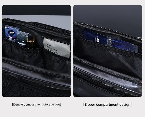Large Capacity PU Leather Toiletry Bag - Multi - Compartment Dopp Kit & Cosmetic Organizer(black) - RnR Galore