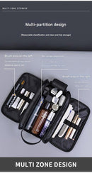 Large Capacity PU Leather Toiletry Bag - Multi - Compartment Dopp Kit & Cosmetic Organizer(Brown) - RnR Galore