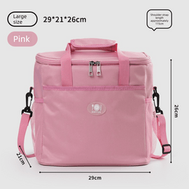 Large Insulated Cooler Bag Thermal Lunch Tote 16L Capacity with Adjustable Shoulder Strap for Picnics Camping & Work Pink - RnR Galore