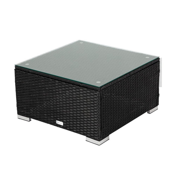 Large Modular Outdoor Ottoman Lounge Set in Black - RnR Galore