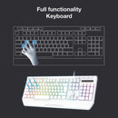 Laser White Gaming RGB Keyboard Full Size with Multimedia Keys - RnR Galore