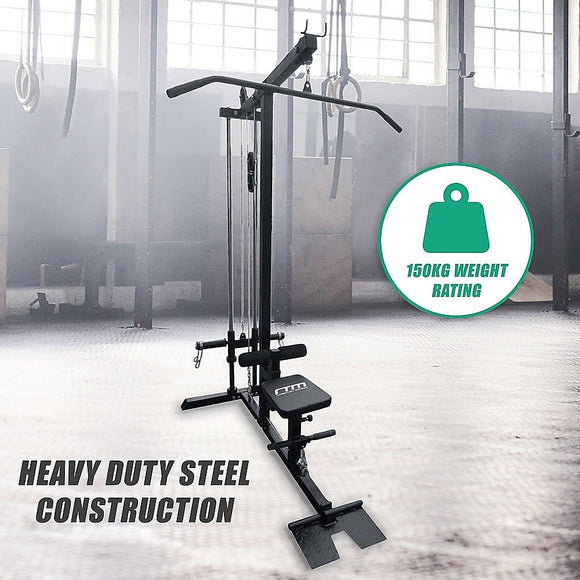 Lat Pulldown Low Row Fitness Machine – Home Gym Strength Trainer - RnR Galore