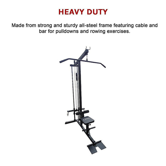 Lat Pulldown Low Row Fitness Machine – Home Gym Strength Trainer - RnR Galore