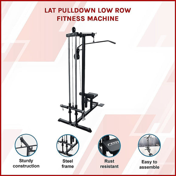 Lat Pulldown Low Row Fitness Machine – Home Gym Strength Trainer - RnR Galore
