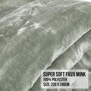 Laura Hill 800 - GSM Mink Blanket Queen Size Double - Sided Soft Plush Bed Faux Throw Rug 220 X 240cm Heavy Sage - RnR Galore