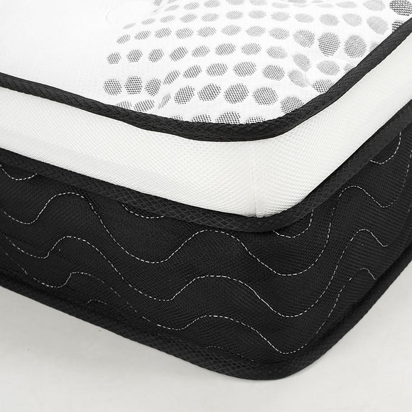 Laura Hill Double Mattress Bed Size Euro Top Topper 5 Zone Spring Foam 32cm - RnR Galore