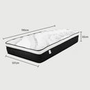 Laura Hill Double Mattress Bed Size Euro Top Topper 5 Zone Spring Foam 32cm - RnR Galore