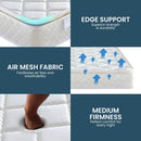 Laura Hill Mattress Queen Size Pillow Top Pocket Spring High Density Foam 22cm - RnR Galore