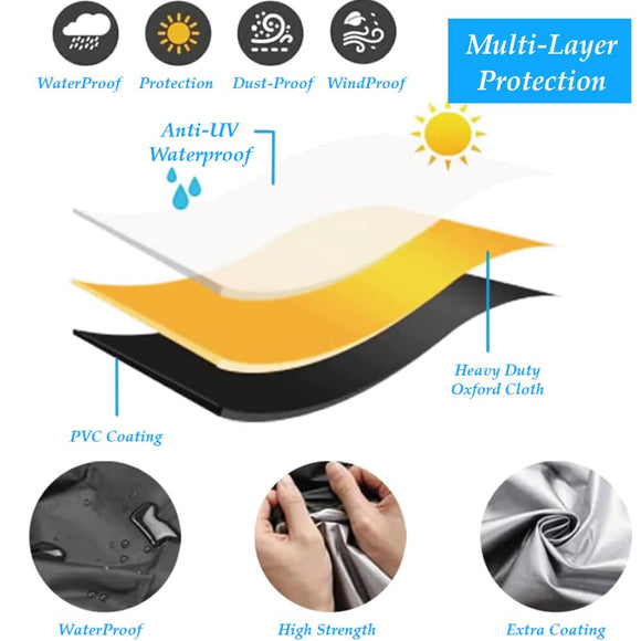 Lawn Mower Cover Lawn Tractor Cover Waterproof Heavy Duty 420D Polyester UV Protection - RnR Galore