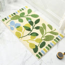 Leaves Jacquard Bathroom Mat - Super Absorbent Non - Slip Rug (40x60cm), Toilet Floor Mat for Bathroom/Bedroom/Entryway - RnR Galore