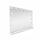 LED Beauty Mirror with 15 Bulbs, Colour Settings, USB A and USB C, White, 58 × 48cm - RnR Galore