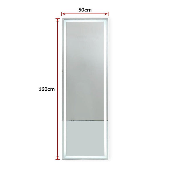 LED Full Length Mirror Standing Floor Makeup Wall Light Mirror 1.6M - RnR Galore