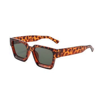 Leopard print Classic Square Frame Sunglasses - Unisex UV400 Protection, Lightweight & Face - Slimming Design - High Definition Vision Eyewear - RnR Galore