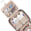 Light Blue Large Capacity Hanging Toiletry Bag for Women(30.5 x 22.5 x 12 cm) - Checked Pattern Waterproof Cosmetic Organizer, Dry/Wet Separation & Multi - Compartment - RnR Galore