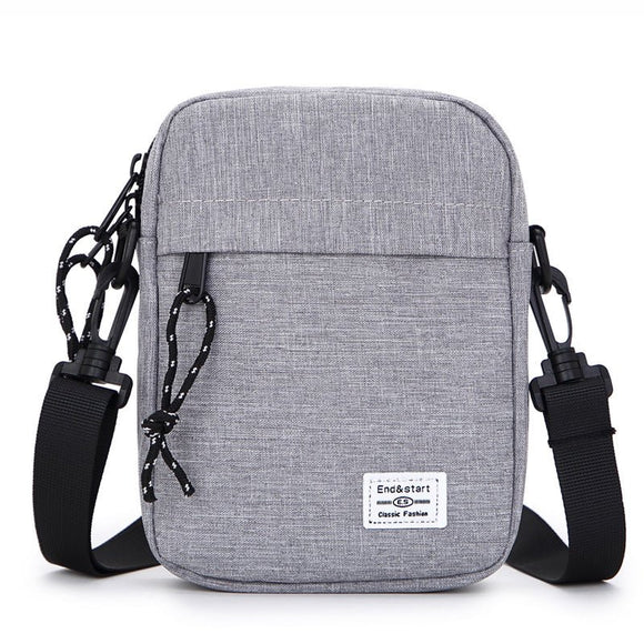 Light Grey Mini Streetwear Oxford Cloth Crossbody Bag - Ultra - Light (200g) Fashion Sling Pack, Fits 8 - inch Tablet - RnR Galore