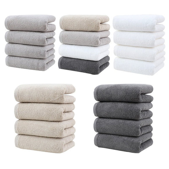 Light Grey Plush Cotton Hand Towel Set (4 - Pack) - Ultra Soft, Absorbent & Quick - Drying Face Towels for Bathroom - RnR Galore