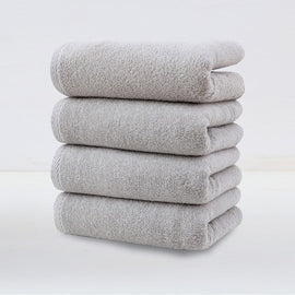 Light Grey Plush Cotton Hand Towel Set (4 - Pack) - Ultra Soft, Absorbent & Quick - Drying Face Towels for Bathroom - RnR Galore