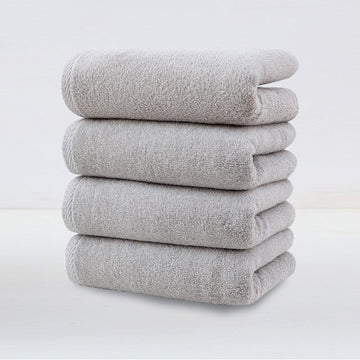 Light Grey Plush Cotton Hand Towel Set (4 - Pack) - Ultra Soft, Absorbent & Quick - Drying Face Towels for Bathroom - RnR Galore