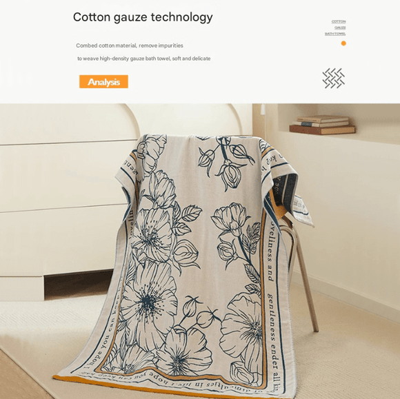 Lily 40S Pure Cotton Gauze Bath Towel - Extra Large, Thick, Soft, and Highly Absorbent for Adults - RnR Galore