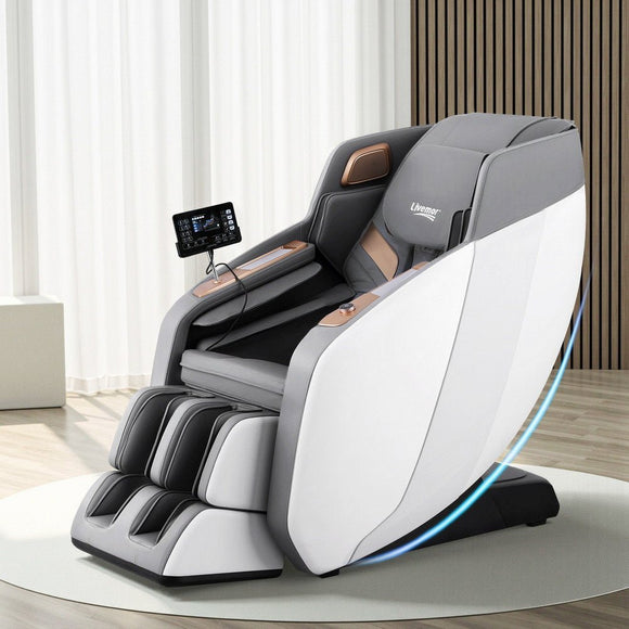 Livemor 4D Massage Chair Electric Recliner Double Core Mechanism Massager ROWA White - RnR Galore