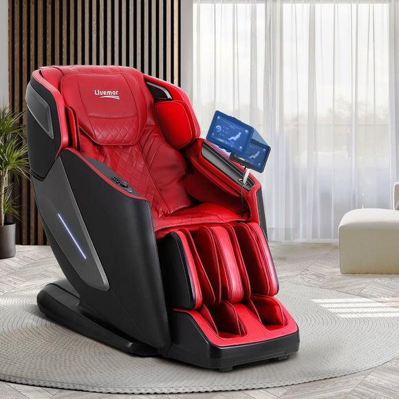 Livemor 4D Massage Chair Electric Recliner Home Massager Red - RnR Galore