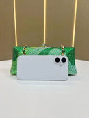 Luxury Green Rhinestone Evening Clutch Bag Women Crystal Sparkle Formal Purse with Chain Strap for Wedding Party Prom - RnR Galore