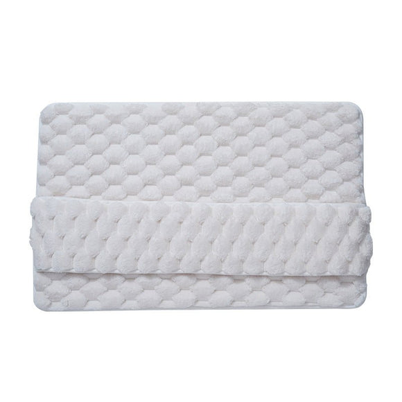Luxury Plush Memory Foam Bath Mat with Foot Drying Panel - Super Absorbent & Non - Slip Bathroom Rug(Checkered beige) - RnR Galore