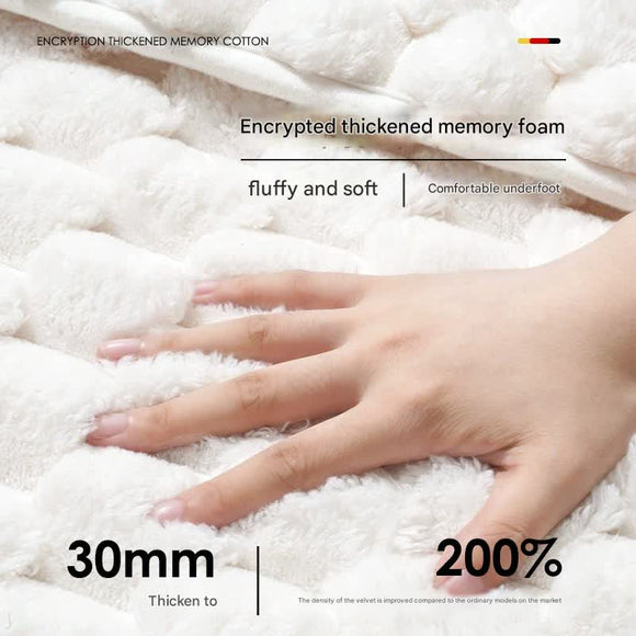 Luxury Plush Memory Foam Bath Mat with Foot Drying Panel - Super Absorbent & Non - Slip Bathroom Rug(Checkered brown) - RnR Galore